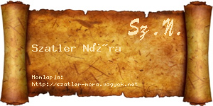 Szatler Nóra névjegykártya