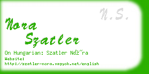 nora szatler business card
